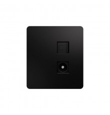 Розетка ROUND компьютерная RJ45 кат6 + TV с/у оникс  KR-78-0722-3  Kranz