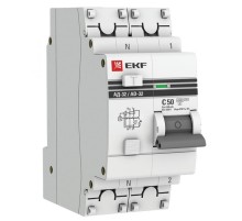 Выключатель автоматический дифференциального тока АД-32 1п+N 50А C 100мА тип AC PROxima (электронный)  DA32-50-100-pro  EKF (замена - D63N26E50C100)