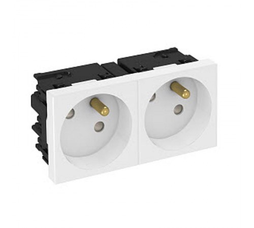 Розетка двойная 33° Modul45connect, франц. стандарт, 250 В, 16A (белый) (STD-F3C RW2)  6120672  OBO Bettermann