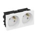 Розетка двойная 33° Modul45connect, франц. стандарт, 250 В, 16A (белый) (STD-F3C RW2)  6120672  OBO Bettermann