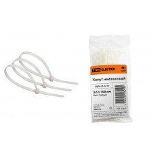Хомут 3,6х100мм нейлон (белый) (100шт)   SQ0515-0117  TDM