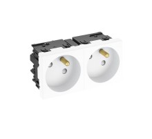 Розетка двойная 33° Modul45connect, франц. стандарт, 250 В, 16A (белый) (STD-F3C RW2)  6120672  OBO Bettermann