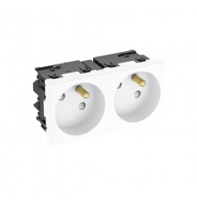 Розетка двойная 33° Modul45connect, франц. стандарт, 250 В, 16A (белый) (STD-F3C RW2)  6120672  OBO Bettermann