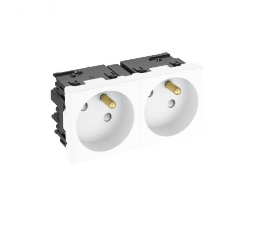 Розетка двойная 33° Modul45connect, франц. стандарт, 250 В, 16A (белый) (STD-F3C RW2)  6120672  OBO Bettermann