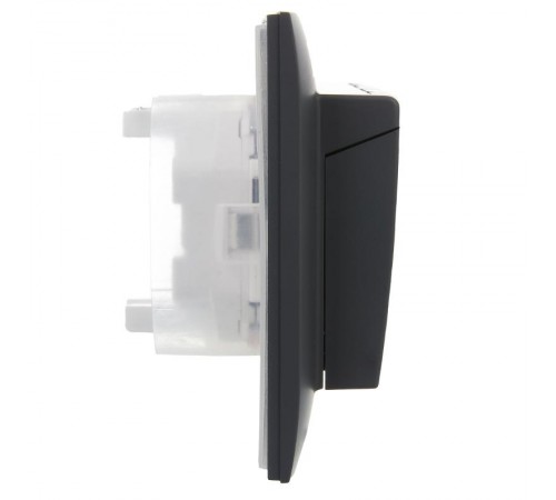 SKANDY Розетка 2-местная с кр. 16А в сб IP44 SK-R12G графит  SK-R26-16-44-K53-F  IEK