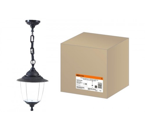 Светильник садово-парковый Прага Эл-11-70 60 Вт Е27 подвесной черный, прозрачный плафон TDM  SQ0330-0528  TDM