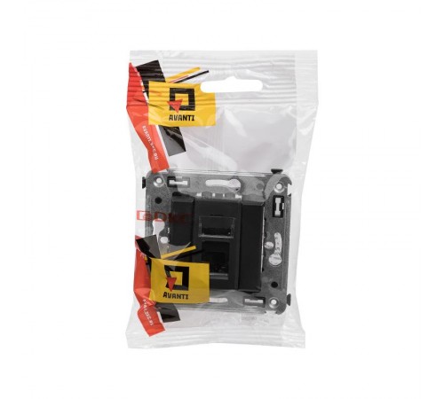 Телефонная розетка RJ-12 в стену одинарная, "Avanti", "Черный матовый"  4412313  DKC