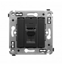 Телефонная розетка RJ-12 в стену одинарная, "Avanti", "Черный матовый"  4412313  DKC