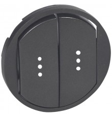 Celiane Графит Клавиша двойная для выключателя/переключателя с подсветкой  067904  Legrand