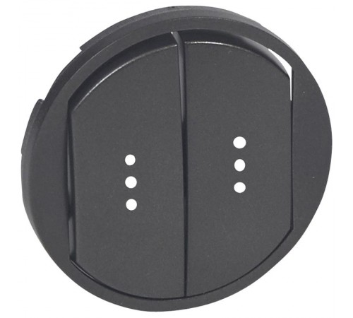 Celiane Графит Клавиша двойная для выключателя/переключателя с подсветкой  067904  Legrand