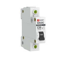 Выключатель автоматический однополюсный ВА 47-29 20А C 4,5кА Basic  mcb4729-1-20C  EKF