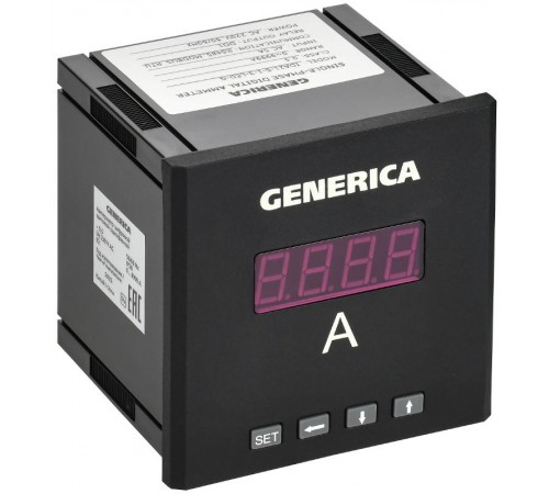 Амперметр цифровой щитовой однофазный DO RS-485 96х96мм LED  IDA21-5-1-3-LED-G  GENERICA