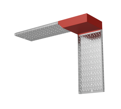 Угол вертикальный внешний L 50х500 мм с разворотом трассы на 90 град "ПЛЮС"  VLPDplus90-50-500-L  КМ-профиль