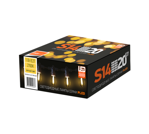 Лампа светодиодная для белт-лайта PLED- ECO- S14 1w E27 2700K CLEAR  .5040625  Jazzway