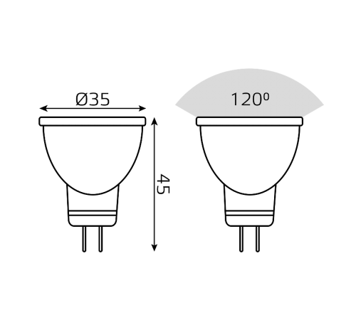 Лампа светодиодная LED 3Вт GU4 220В 2100К MR11 d35х45мм  132517103  Gauss