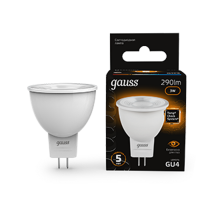 Лампа светодиодная LED 3Вт GU4 220В 2100К MR11 d35х45мм  132517103  Gauss