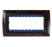 Simon 82 Рамка декоративная, (+суппорт), 8 узких (4 широких) модулей, S82C, корень ореха-графит  82885-68  Simon