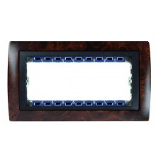 Simon 82 Рамка декоративная, (+суппорт), 8 узких (4 широких) модулей, S82C, корень ореха-графит  82885-68  Simon