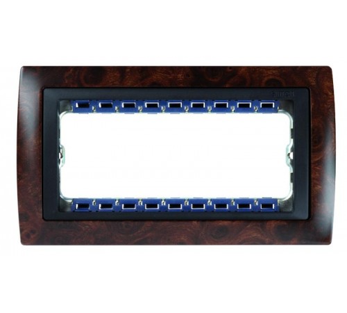 Simon 82 Рамка декоративная, (+суппорт), 8 узких (4 широких) модулей, S82C, корень ореха-графит  82885-68  Simon