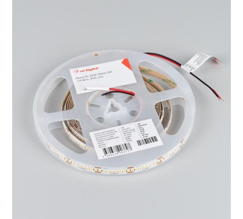 Светодиодная лента UL-A240-10mm 24V Day4000 (19 W/m, IP20, 5m) (Arlight, 7 лет)  048126  Arlight