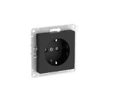 AtlasDesign Карбон Розетка с заземлением со шторками, 16А, механизм, быстрозажимные клеммы  ATN001045S  SE