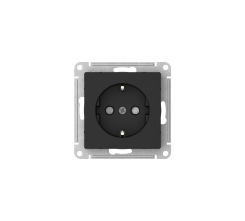 AtlasDesign Карбон Розетка с заземлением со шторками, 16А, механизм, быстрозажимные клеммы  ATN001045S  SE