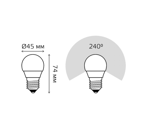 Лампа светодиодная LED 6Вт E27 220В 2700К Elementary шар  53216  Gauss