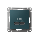 AtlasDesign Изумруд Розетка USB, 5В, 1 порт x 2,1 А, 2 порта х 1,05 А, механизм  ATN000833  SE