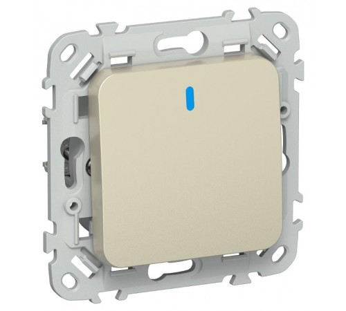 FLITE Выключатель 1-клавишный кнопочный с индикацией 10А ВС11-2-1-ФлШ шампань  FI-V14-1-10-1-K37  IEK