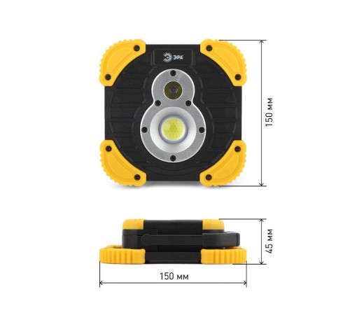 Фонарь прожекторный  PA-801 серия "Практик" [10Вт COB, 3,3 Ач, диммер, IPX6, PowerBank, кор.]  Б0036614  ЭРА