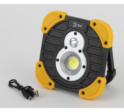 Фонарь прожекторный  PA-801 серия "Практик" [10Вт COB, 3,3 Ач, диммер, IPX6, PowerBank, кор.]  Б0036614  ЭРА