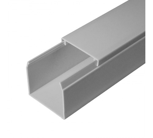 Кабель-канал серый RAL 7035 40х40 (60м/уп) 2-й замок в п/э   PR03.0076  ПРОМРУКАВ