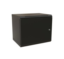 WR-TW-1245-SR-RAL9004 Шкаф настенный 19-дюймовый (19"), 12U, 650x600х450мм, цельнометал.,дверь с замком, (RAL 9004)  520246  WRLine