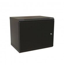 WR-TW-1545-SR-RAL9004 Шкаф настенный 19-дюймовый (19"), 15U, 775x600х450мм, цельнометал.,дверь с замком, (RAL 9004)  520250  WRLine