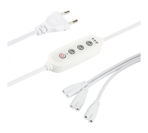 Разветвитель сетевой для линейных светильников  Разветвитель 3х IEC C7 2pin 2m+timer на 3 точки с таймером 4, 8, 12H  Б0066933  ЭРА