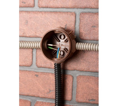 Коробка распределительная КМР-040-038 с крышкой (65х40) 4 мембранных ввода тёмное дерево IP54 EKF PROxima  plc-kmr-040-038-t  EKF