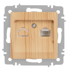 Розетка Intro Accent 6-303-11 информационная RJ45, IP20, СУ, сосна  Б0063644  Intro