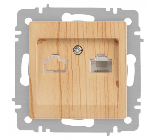 Розетка Intro Accent 6-303-11 информационная RJ45, IP20, СУ, сосна  Б0063644  Intro