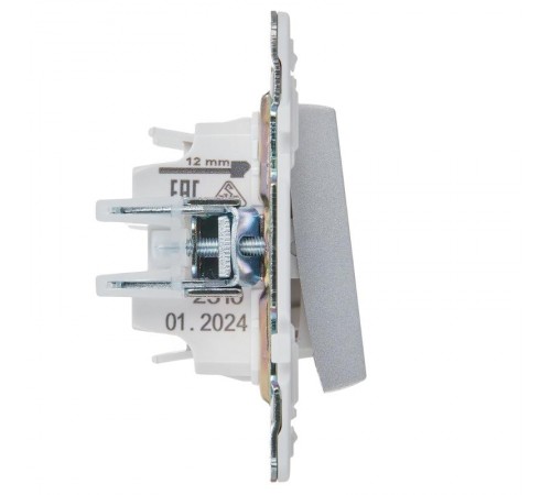 SKANDY Выключатель 1-клавишный перекрестный 10А SK-V03S серебряный   SK-V13-0-10-K23  IEK