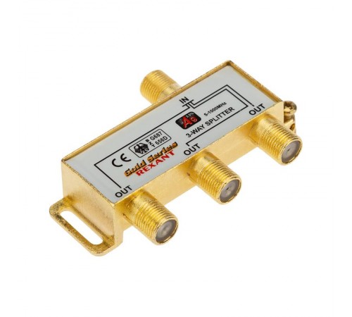 ДЕЛИТЕЛЬ  ТВ x 3 + 4шт. F   "BOX"  5-1000 МГц  "GOLD"   05-6102-1  REXANT
