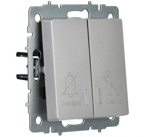 BRITE Выключ. 2-кл. с инд. отел. 10А ВС10-2-9-БрС сталь  BR-V20-2-10-K46  IEK