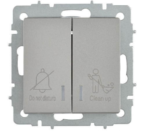 BRITE Выключ. 2-кл. с инд. отел. 10А ВС10-2-9-БрС сталь  BR-V20-2-10-K46  IEK