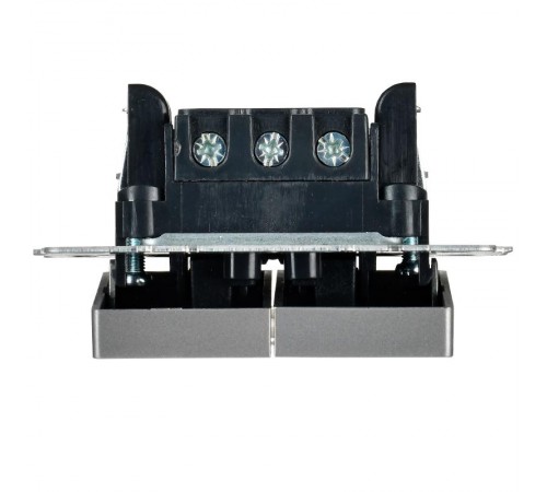 BRITE Выключ. 2-кл. с инд. отел. 10А ВС10-2-9-БрС сталь  BR-V20-2-10-K46  IEK