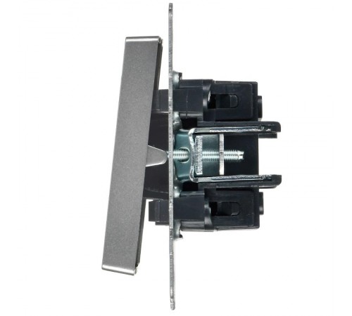 BRITE Выключ. 2-кл. с инд. отел. 10А ВС10-2-9-БрС сталь  BR-V20-2-10-K46  IEK