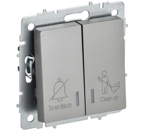 BRITE Выключ. 2-кл. с инд. отел. 10А ВС10-2-9-БрС сталь  BR-V20-2-10-K46  IEK