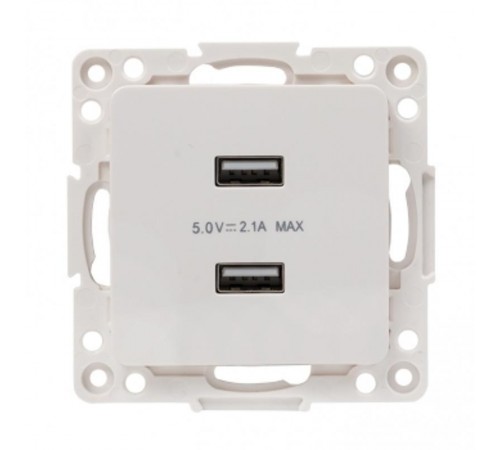 Стокгольм Механизм Розетки USB 2-местной 2,1А белый PROxima  EYR16-028-10-2USB  EKF