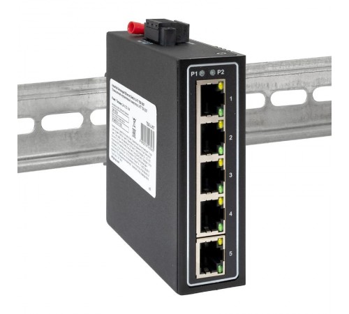 Промышленный неуправляемый коммутатор U-5T, 5 портов 10/100Base-T(X) RJ45, монтаж на динрейку TSX TSX-U-5TEKF