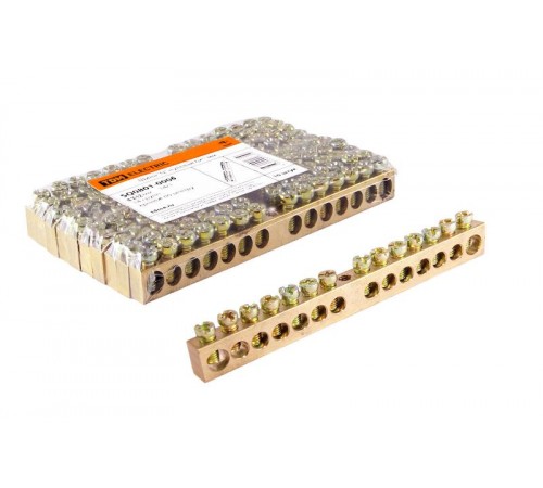 Шина "N" нулевая 8х12мм 14/1 (14групп/крепеж по центру)   SQ0801-0006  TDM