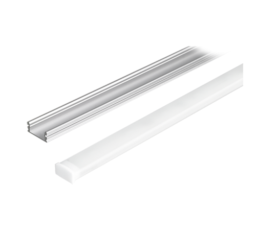 Профиль алюминиевый для светодиодной ленты PAL 1808 накладной анодированный IP65 2м с матовым рассеивателем  1037480  Jazzway