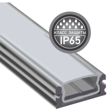 Профиль алюминиевый для светодиодной ленты PAL 1808 накладной анодированный IP65 2м с матовым рассеивателем  1037480  Jazzway